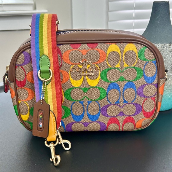 COACH Rainbow 🌈 Signature Bag w/ Crossbody Strap - Picture 11 of 11